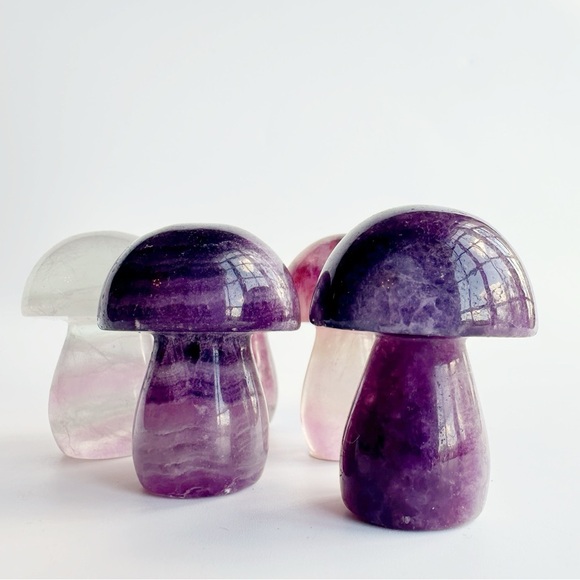 Fluorite Hand Carved Mini Mushrooms​ - Picture 2 of 7